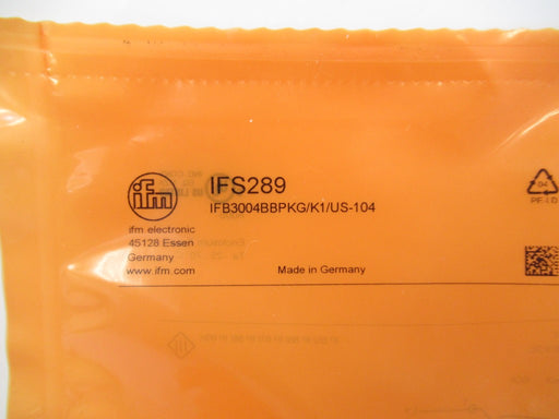 IFS289 IFB3004BBPKG/K1/US-104 Ifm Electronic Inductive Sensor, 3-Wire, M12
