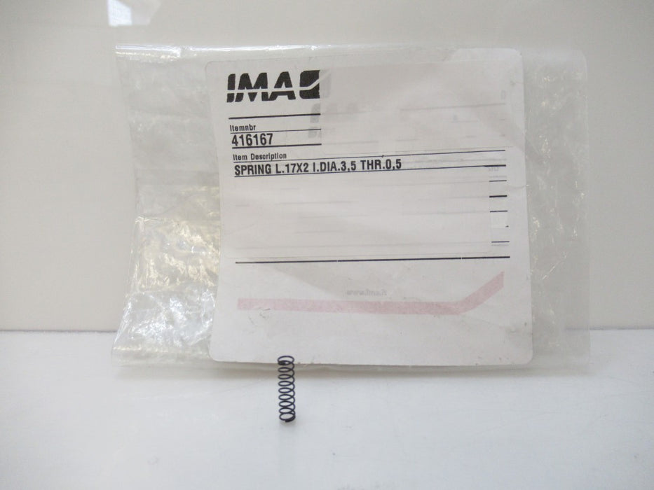 416167 IMA Spring L.17X2 I.DIA.3,5 THR.0,5 (Sold By Unit, New No Box)