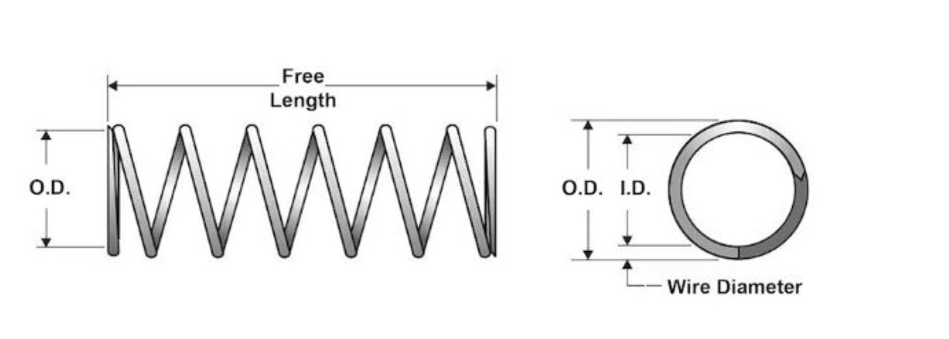 12540 Century Spring Regular Compression Spring In Steel 4.5 Coils, Sold By Unit
