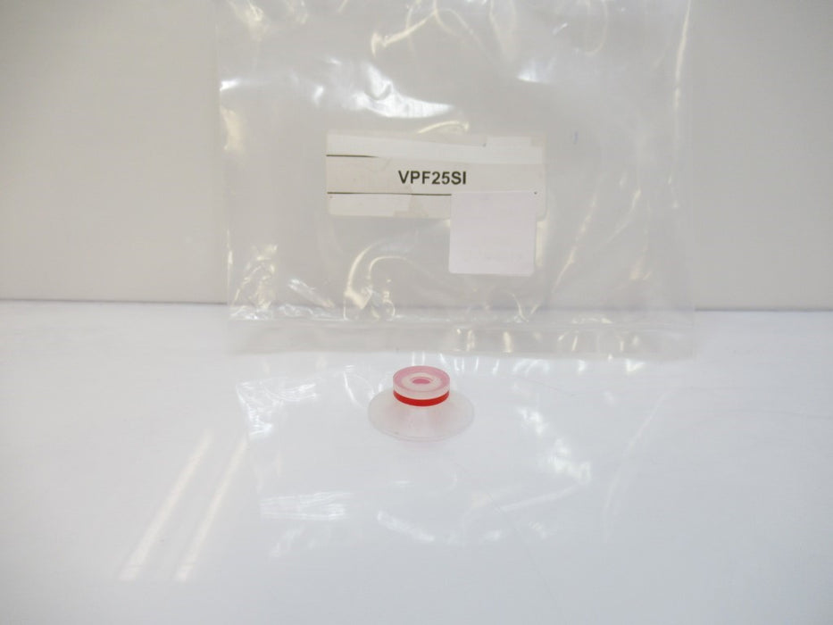 VPF25SI Flat Suction Cup d.25mm, Int. Cleats, Silicone Clear Sold By Unit, New