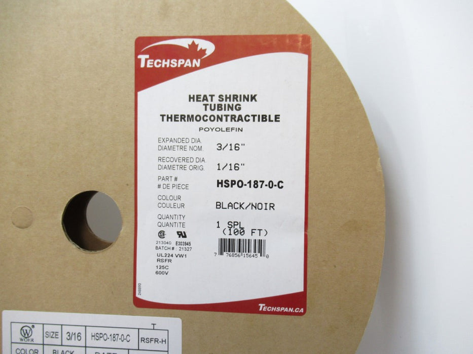 HSPO-187-0-C Techspan Heat Shrink Tubing Thermocontractible 3/16 ...