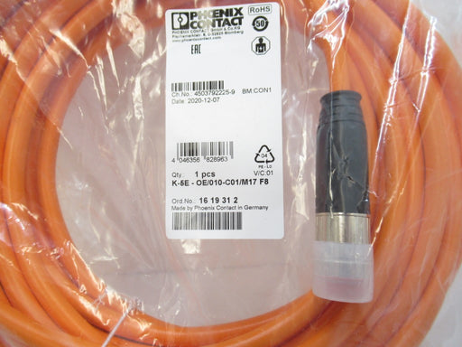 1619312 Phoenix Contact Cable Plug In Molded Plastic, Length: 10 M (New In Bag)