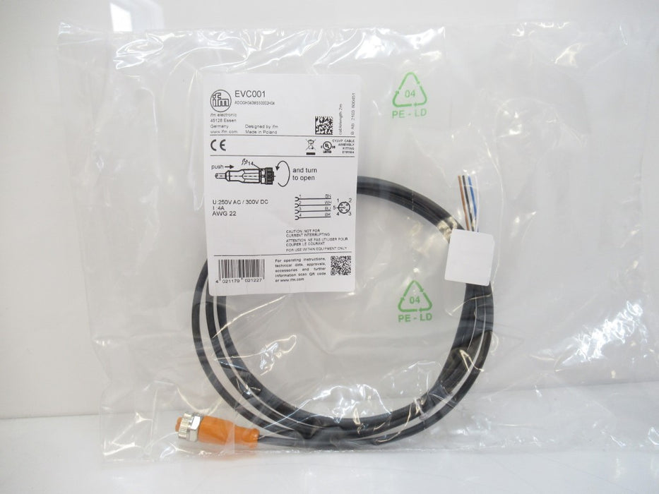 EVC001 Ifm Electronic Connecting Cable With Socket New In Bag