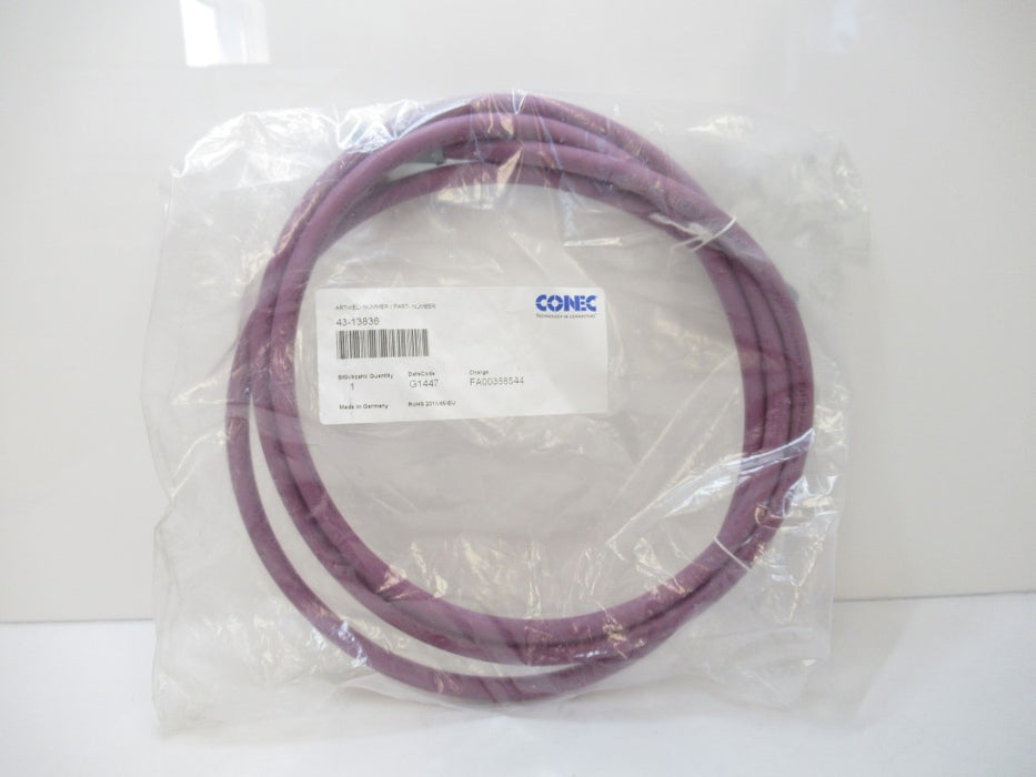 43-13836 4313836 Conec Cable G 1447 Assembly With Connector Male / Female (New)