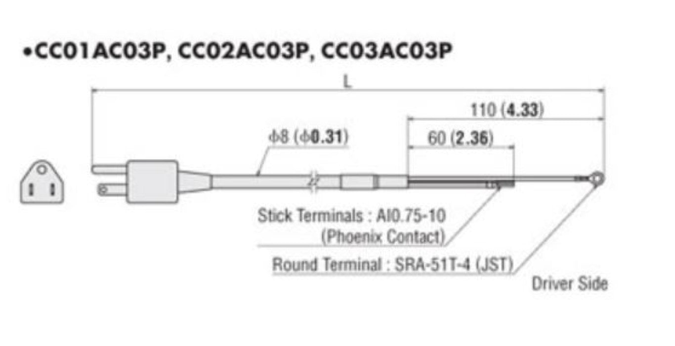 CC03AC03P Orientalmotor Power Supply Cable With Plug For Single-Phase 100-120VAC