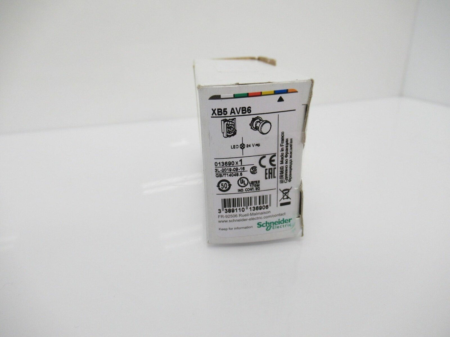 XB5AVB6 Schneider Electric Harmony XB5 Pilot Light, Blue, LED, 22mm, 24V AC/DC