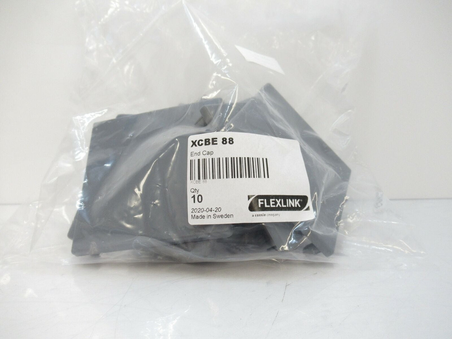 XCBE 88 XCBE88 Flexlink End Cap Grey 88 mm X 88 mm, Sold Per Pack Of 10