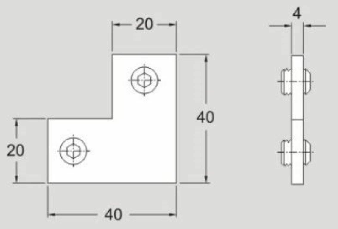 XMRW 20 Flexlink Corner Fitting 90 Degree, Sold Per Pack Of 10